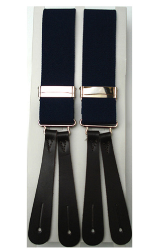 Navy Blue Leather End Braces